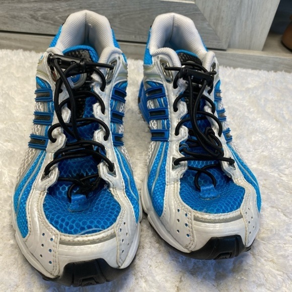 ADIDAS - MICROBOUNCE MENS SHOES White/Blue Toggle Closure 7.5 - Picture 10 of 16